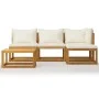 Garden furniture 5 pcs cream cushions solid acacia wood by vidaXL, Garden sets - Ref: Foro24-3057633, Price: 492,20 €, Discou...