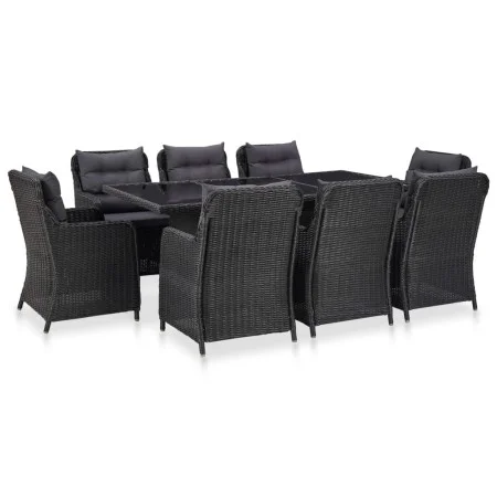 idaXL 9-piece black synthetic rattan garden dining set by vidaXL, Garden sets - Ref: Foro24-3057809, Price: 1,00 €, Discount: %