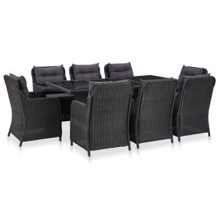 idaXL 9-teilige Garten-Essgarnitur aus schwarzem Synthetikrattan von vidaXL, Gartensets - Ref: Foro24-3057809, Preis: 1,00 €,...