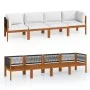 4-Sitzer-Gartensofa mit Kissen aus massivem Akazienholz von vidaXL, Gartensets - Ref: Foro24-3057884, Preis: 447,48 €, Rabatt: %