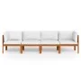 4-Sitzer-Gartensofa mit Kissen aus massivem Akazienholz von vidaXL, Gartensets - Ref: Foro24-3057884, Preis: 447,48 €, Rabatt: %