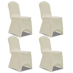 Funda para silla elástica 4 unidades crema