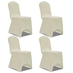 Funda para silla elástica 4 unidades crema de vidaXL, Fundas - Ref: Foro24-131410, Precio: 18,83 €, Descuento: %
