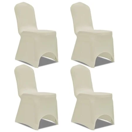 Elastic chair cover 4 units cream by vidaXL, Covers - Ref: Foro24-131410, Price: 18,83 €, Discount: %