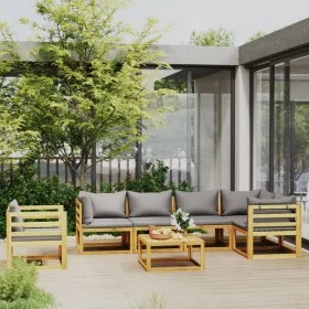 7-piece garden furniture set with cushions, made of solid acacia wood. by vidaXL, Garden sets - Ref: Foro24-3057629, Price: 7...