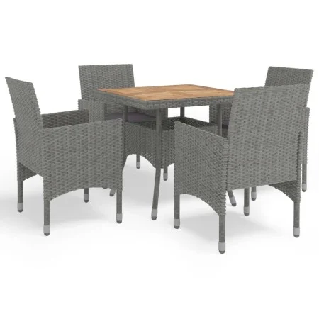 Gartenmöbel 5 Stück graues synthetisches Rattan und Akazie von vidaXL, Gartensets - Ref: Foro24-3058323, Preis: 376,41 €, Rab...