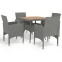Gartenmöbel 5 Stück graues synthetisches Rattan und Akazie von vidaXL, Gartensets - Ref: Foro24-3058323, Preis: 376,41 €, Rab...