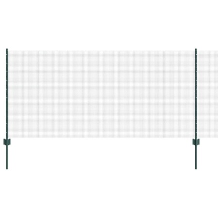 Reja con postes Verde 1 x 100 m Acero