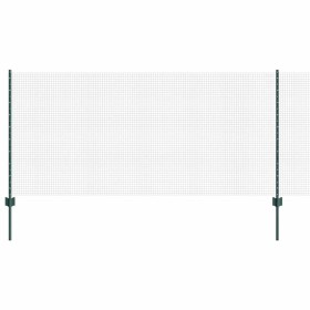 Reja con postes Verde 1 x 100 m Acero