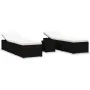 Tumbonas de jardín y mesita 3 piezas ratán sintético negro de vidaXL, Tumbonas - Ref: Foro24-3057662, Precio: 301,86 €, Descu...