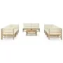 Garden furniture set 9 pieces bamboo and cream white cushions by vidaXL, Garden sets - Ref: Foro24-3058211, Price: 1,00 €, Di...