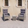 Garden table and chairs 3 pieces synthetic rattan and gray glass by vidaXL, Garden sets - Ref: Foro24-3058534, Price: 289,27 ...