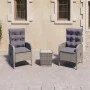 Gartentisch und Stühle, 3-teilig, synthetisches Rattan und graues Glas von vidaXL, Gartensets - Ref: Foro24-3058534, Preis: 3...