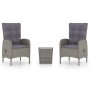 Garden table and chairs 3 pieces synthetic rattan and gray glass by vidaXL, Garden sets - Ref: Foro24-3058534, Price: 289,27 ...