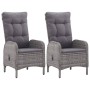 Gartentisch und Stühle, 3-teilig, synthetisches Rattan und graues Glas von vidaXL, Gartensets - Ref: Foro24-3058534, Preis: 2...