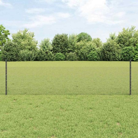 Reja con postes Gris 0.5 x 10 m Acero