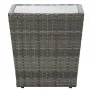 Gartentisch und Stühle, 3-teilig, synthetisches Rattan und graues Glas von vidaXL, Gartensets - Ref: Foro24-3058534, Preis: 3...