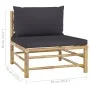 6-teiliges Gartenmöbel-Set aus Bambus mit dunkelgrauen Kissen von vidaXL, Gartensets - Ref: Foro24-3058214, Preis: 583,22 €, ...