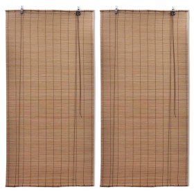 Estor enrollable de bambú 2 unidades marrón 80x160 cm de vidaXL, Persianas y estores - Ref: Foro24-3057518, Precio: 33,59 €, ...