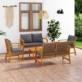 Garden furniture 5 pcs cushions solid acacia wood by vidaXL, Garden sets - Ref: Foro24-3057787, Price: 575,26 €, Discount: %