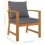 Gartenmöbel 5 Stück Kissen aus massivem Akazienholz von vidaXL, Gartensets - Ref: Foro24-3057787, Preis: 576,61 €, Rabatt: %