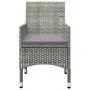Set de bistró jardín 3 pzs ratán sintético vidrio templado gris de vidaXL, Conjuntos de jardín - Ref: Foro24-3058379, Precio:...