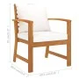5-piece garden furniture set with solid acacia wood cushions by vidaXL, Garden sets - Ref: Foro24-3057790, Price: 495,30 €, D...