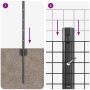 Reja con postes Gris 0.8 x 10 m Acero
