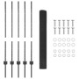 Reja con postes Gris 1 x 10 m Acero