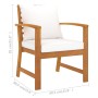 Gartenmöbel 5 Stück Kissen massives Akazienholz von vidaXL, Gartensets - Ref: Foro24-3057786, Preis: 577,48 €, Rabatt: %