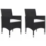 Garten-Bistro-Set, 3-teilig, synthetisches Rattan, schwarzes Hartglas von vidaXL, Gartensets - Ref: Foro24-3058378, Preis: 18...