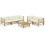 6-teiliges Gartenmöbel-Set aus Bambus und cremeweißen Kissen von vidaXL, Gartensets - Ref: Foro24-3058209, Preis: 726,04 €, R...