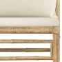 6-piece garden furniture set made of bamboo with cream white cushions by vidaXL, Garden sets - Ref: Foro24-3058209, Price: 71...
