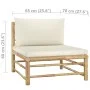 6-piece garden furniture set made of bamboo with cream white cushions by vidaXL, Garden sets - Ref: Foro24-3058209, Price: 71...