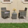 Garden table and chairs 3 pieces PE rattan and gray tempered glass by vidaXL, Garden sets - Ref: Foro24-3058365, Price: 186,2...