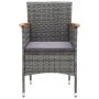 Garden table and chairs 3 pieces PE rattan and gray tempered glass by vidaXL, Garden sets - Ref: Foro24-3058365, Price: 186,2...