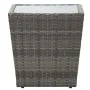 Gartentisch und Stühle, 3-teilig, PE-Rattan und graues gehärtetes Glas von vidaXL, Gartensets - Ref: Foro24-3058365, Preis: 1...