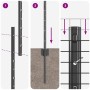 Reja con postes Gris 1.5 x 10 m Acero