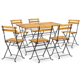 Faltbarer Gartentisch aus massivem Akazienholz, 7-teilig. von vidaXL, Gartensets - Ref: Foro24-3058156, Preis: 372,97 €, Raba...