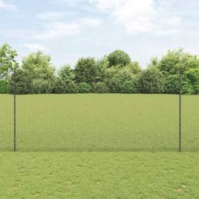 Reja con postes Gris 1.6 x 10 m Acero