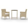 Garten-Bistro-Set 3-teilig PE-Rattan beige gehärtetes Glas von vidaXL, Gartensets - Ref: Foro24-3058380, Preis: 197,81 €, Rab...