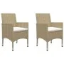 Garden bistro set 3 pieces PE rattan beige tempered glass by vidaXL, Garden sets - Ref: Foro24-3058380, Price: 197,22 €, Disc...