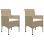 Garten-Bistro-Set 3-teilig PE-Rattan beige gehärtetes Glas von vidaXL, Gartensets - Ref: Foro24-3058380, Preis: 197,81 €, Rab...