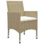Garden bistro set 3 pieces PE rattan beige tempered glass by vidaXL, Garden sets - Ref: Foro24-3058380, Price: 197,22 €, Disc...