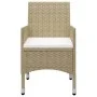Garden bistro set 3 pieces PE rattan beige tempered glass by vidaXL, Garden sets - Ref: Foro24-3058380, Price: 197,22 €, Disc...