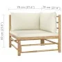 Gartenmöbel-Set 7-teilig aus Bambus und cremeweißen Kissen von vidaXL, Gartensets - Ref: Foro24-3058215, Preis: 828,03 €, Rab...