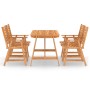 Juego de comedor para jardín 5 piezas madera maciza de acacia
