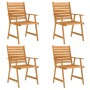 Juego de comedor para jardín 5 piezas madera maciza de acacia