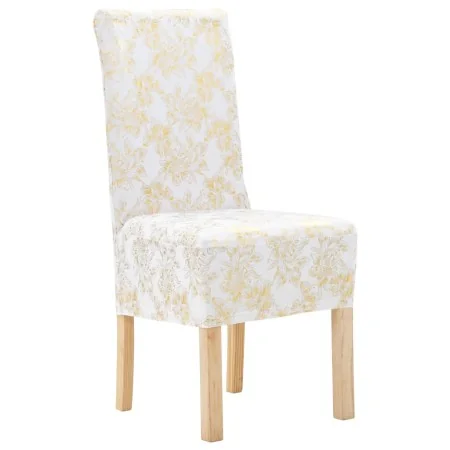 Stretch chair covers 6 units straight white and gold by vidaXL, Covers - Ref: Foro24-133574, Price: 43,40 €, Discount: %