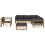 8-piece bamboo garden furniture set with dark gray cushions by vidaXL, Garden sets - Ref: Foro24-3058218, Price: 813,99 €, Di...